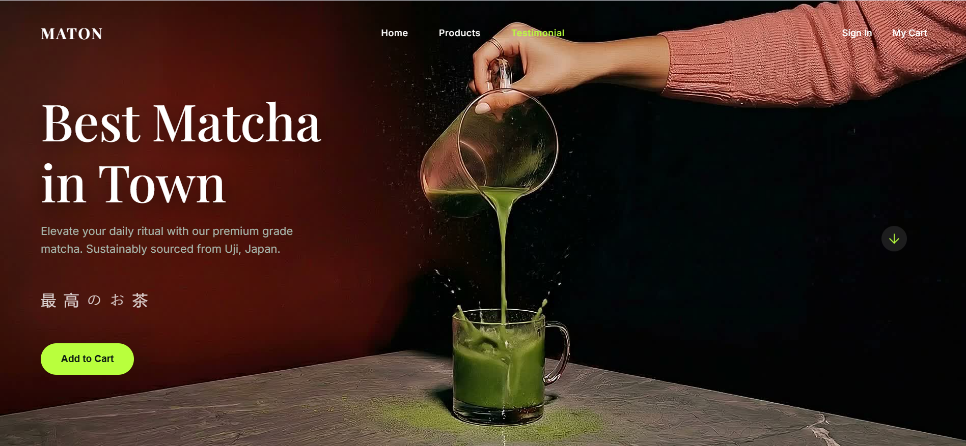 Matcha Tea Storefront